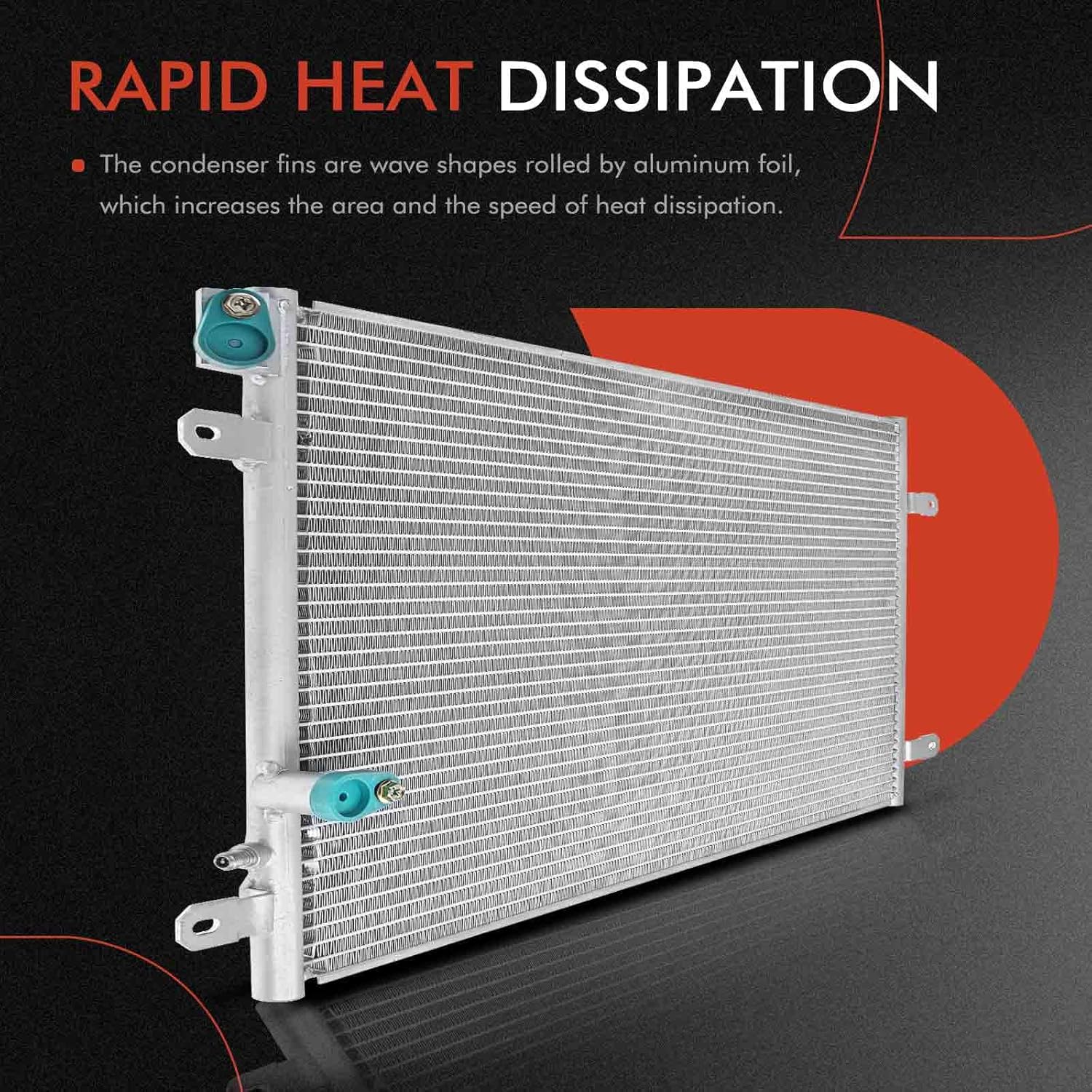 A-Premium A/C Condenser Compatible with 2006-2011 Audi A6, A6 Quattro, 3.0L 3.2L 4.2L