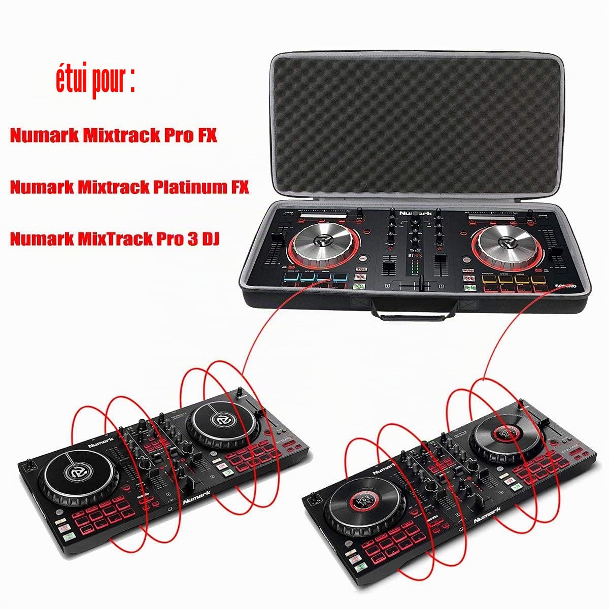 co2CREA Dur Étui de Voyage Rigide Housse Cas pour Numark Mixtrack Pro 3 / Numark Mixtrack Platinum FX/Numark Mixtrack Pro FX Contrôleur（boîte Seule）