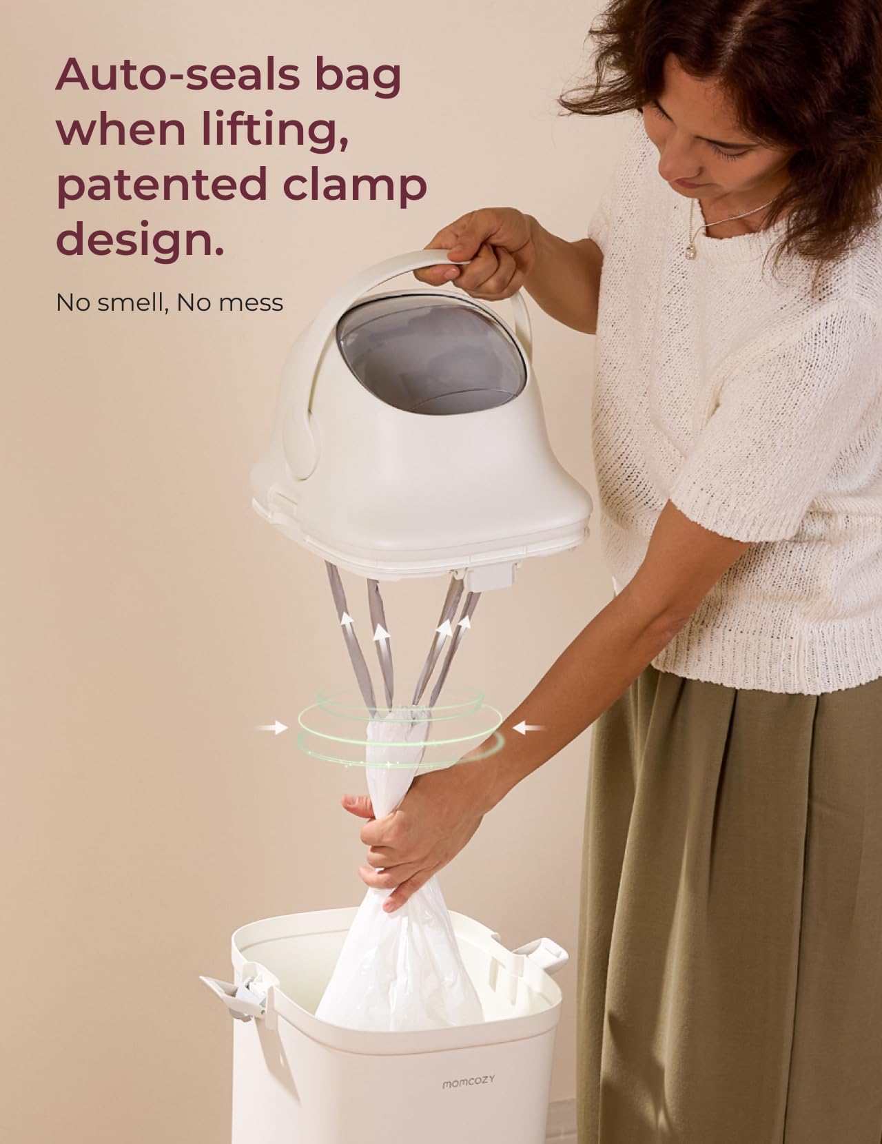 Momcozy Triple-Seal Diaper Pail - 5