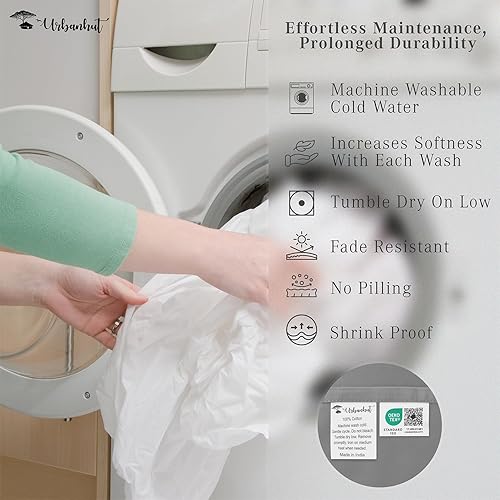 Miniatura 8 de URBANHUT Juego de sábanas de 800 hilos para cama individual (gris oscuro, 4 unidades), suave, grueso, 100% algodón, bolsillos profundos elásticos de