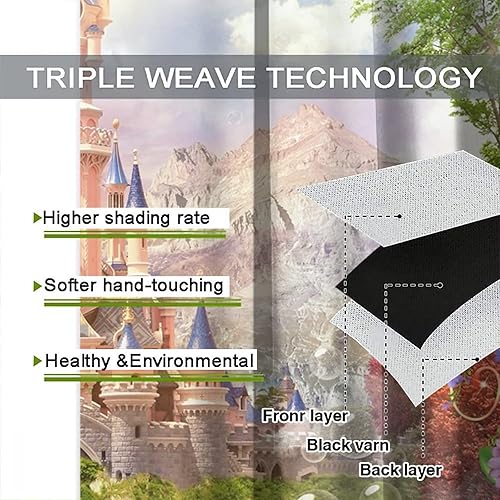 Miniatura 7 de Cortina para habitación de niños y niñas, cuento de hadas, castillo de princesa, jardín, para sala de estar, dormitorio, decoración impresa con