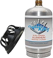 Vista 1 de Flame King Tanque de Cilindro de Propano de Aluminio Vacío de 1LB - Resistente a la Corrosión y Libre de Óxido, Ideal para Acampar y Pequeños