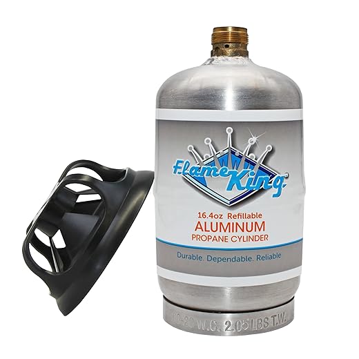 Flame King 1LB Refillable Propane Cylinder Tank