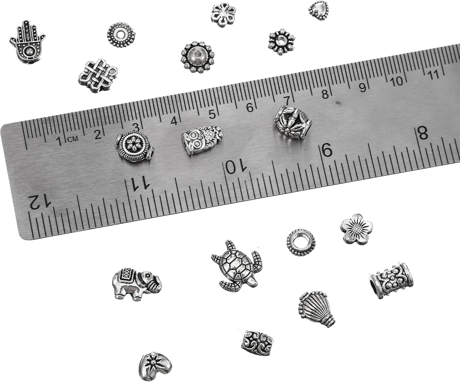 350 Pcs Spacer Beads for Jewelry Making, Silver Metal Bead Spacers, Assorted Styles for Bracelets, Necklaces, Earrings - Image 2