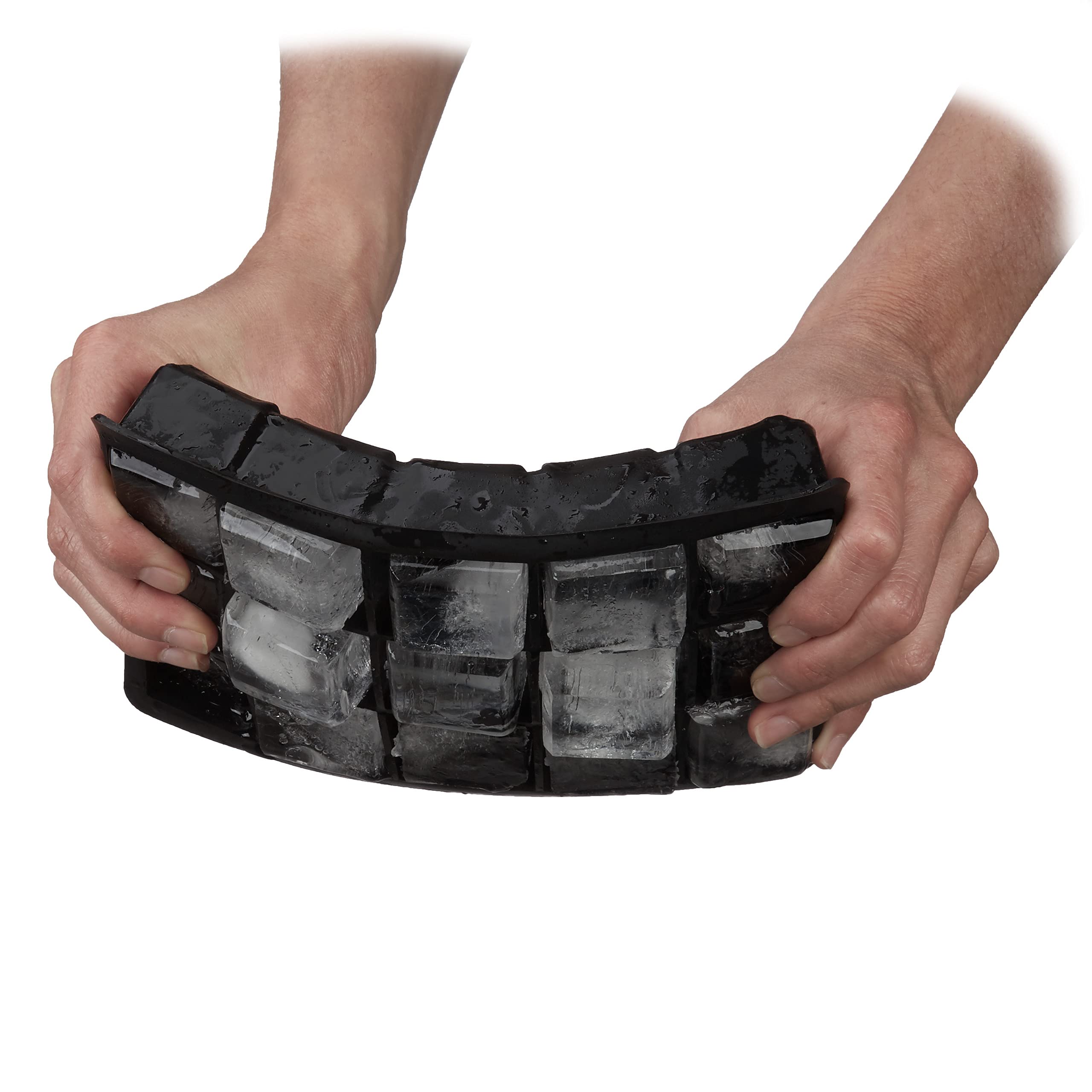 10x Forma per Ghiaccio in Silicone, Vaschetta per Cubetti, Forma-Ghiaccio, HLP 3,5 x 19,5 x 12,5 cm, Nero