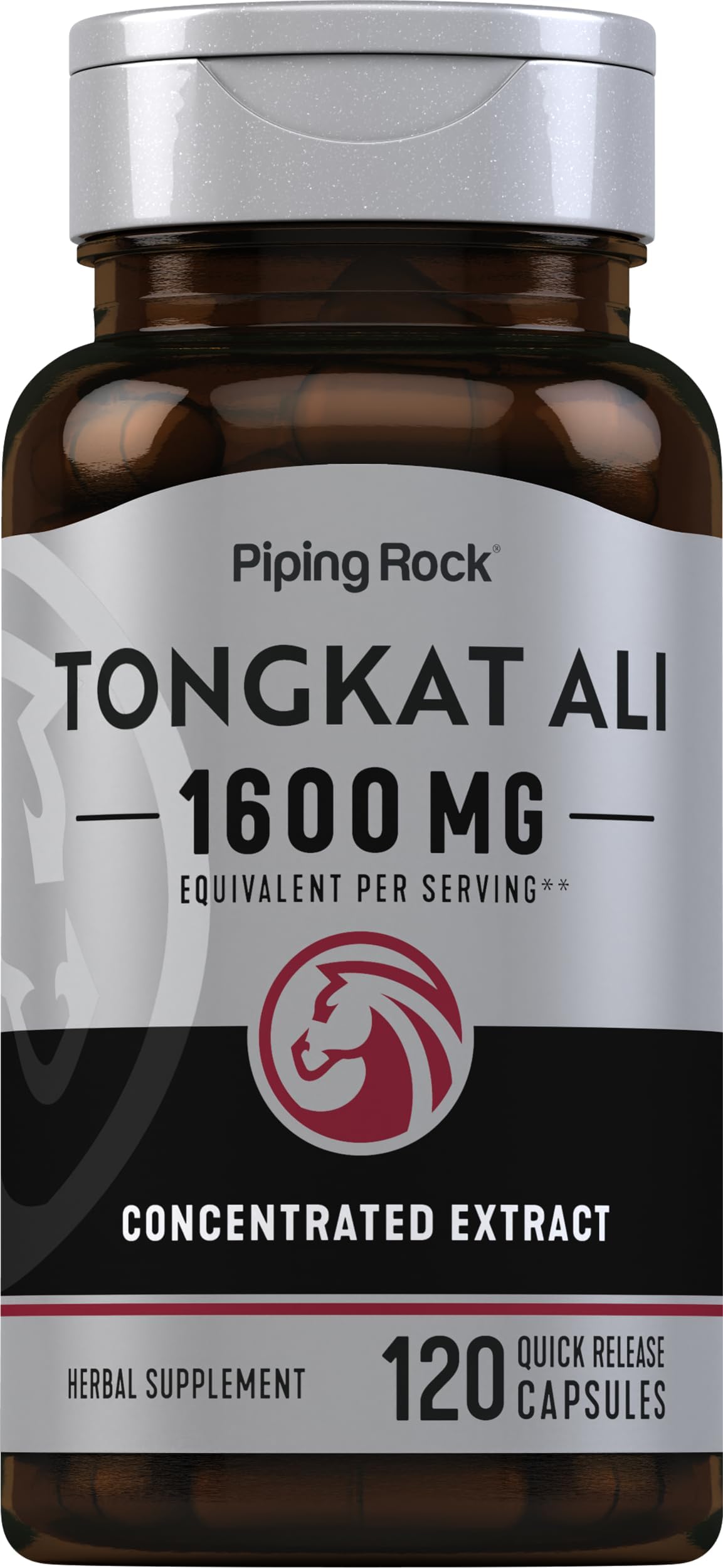 Piping Rock Tongkat Ali | 120 Capsules | Longjack Extract | Herbal Supplement | Non-GMO, Gluten Free