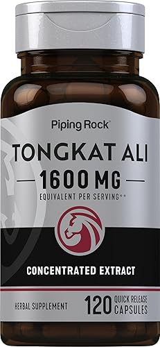 Piping Rock Tongkat Ali | 1600mg | 120 Cápsulas | Extracto de Longjack | Suplemento de hierbas | Sin OMG, sin gluten