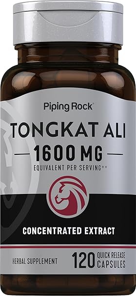 Piping Rock Tongkat Ali for Men | 1600mg | 120 Capsules | Longjack Extract | Non-GMO, Gluten Free Supplement