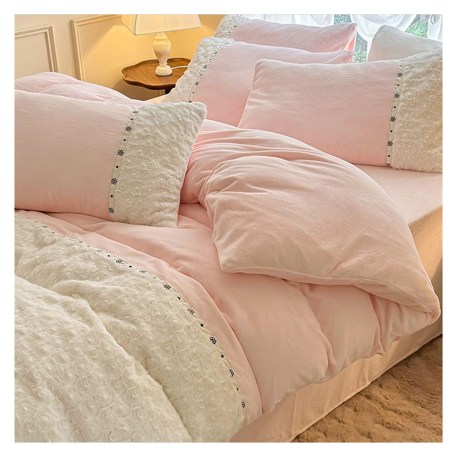 Housse de couette en fausse fourrure haut de gamme et velours de lait chaud