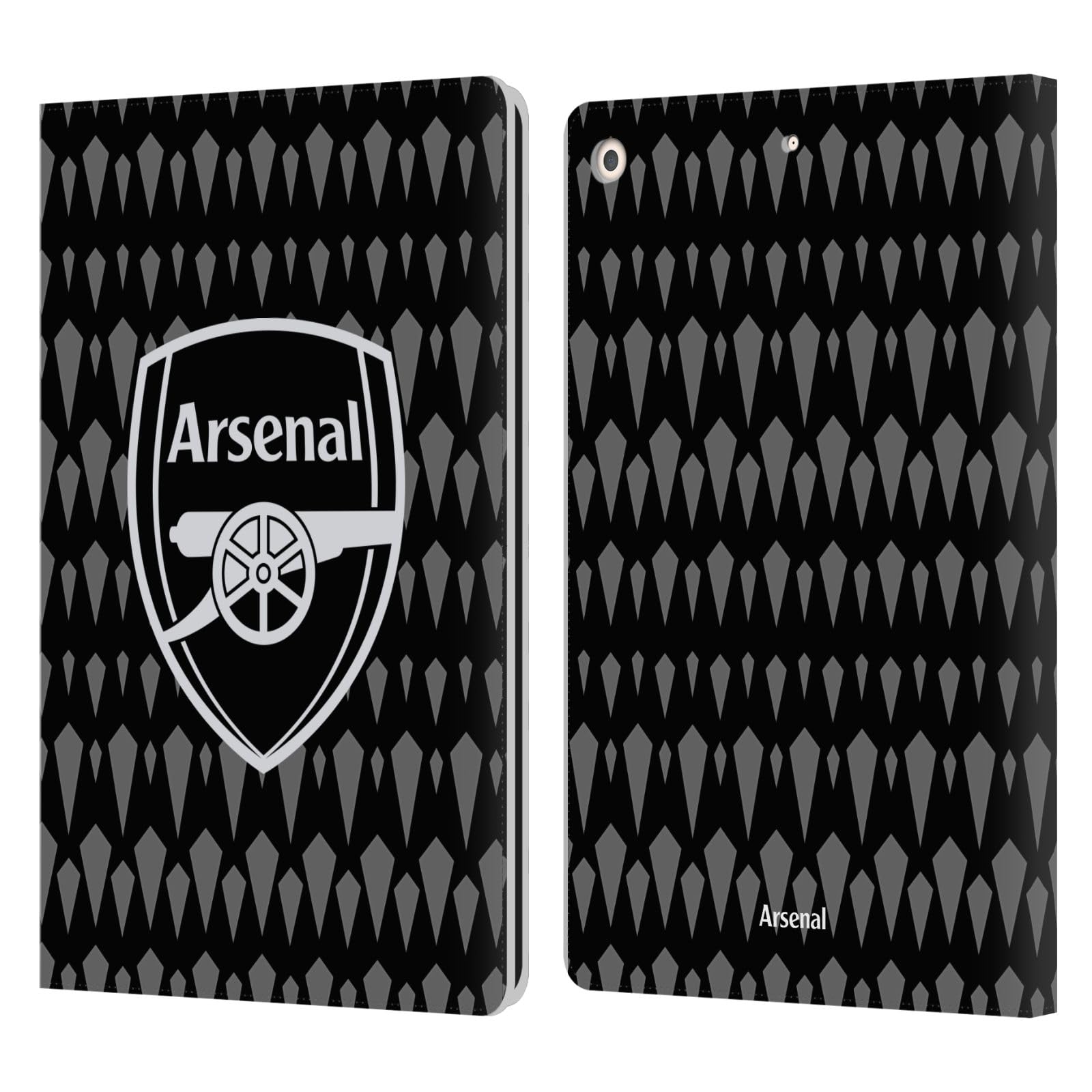 Head Case Designs Officially Licensed Arsenal FC Home Goalkeeper 2023/24 Crest Kit Leather Book Wallet Case Cover Compatible with Apple iPad 10.2 2019/2020/2021