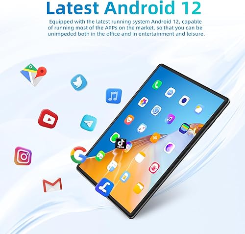Miniatura 6 de SGIN Tablet de 10 pulgadas, tableta Android 12 con procesador Octa-Core, 8GB RAM 128GB ROM, batería 6000mAh, WiFi 2.4G5G, Bluetooth5.0, pantalla IPS