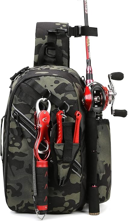 La mochila de pesca icyant es resistente al agua y duradera, con múltiples compartimentos para almacenar accesorios de pesca. Diseño ergonómico y versátil, ideal para actividades al aire libre.