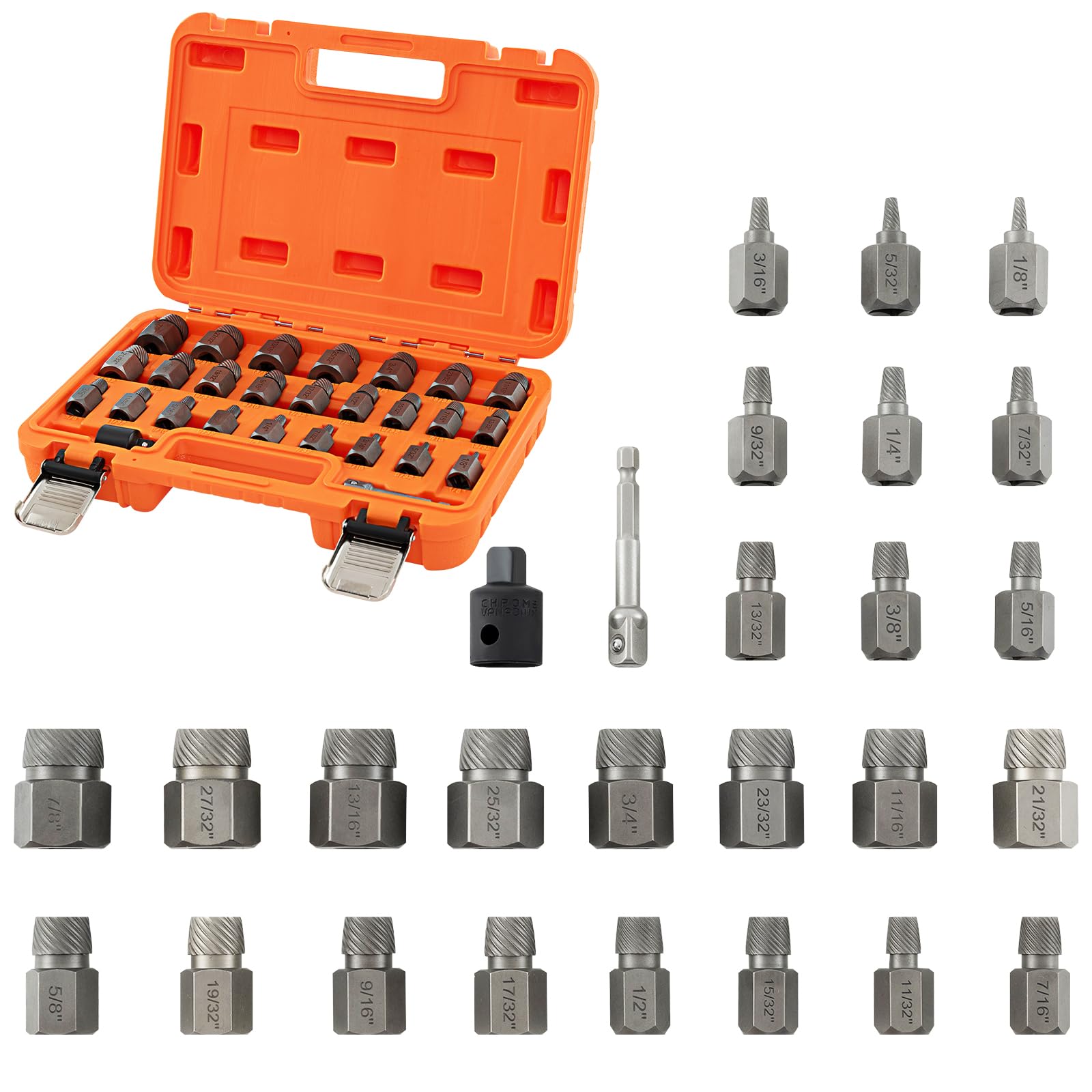 TANGZON 27PCS Screw Extractor Set Easy Out Bolt Remover Kit