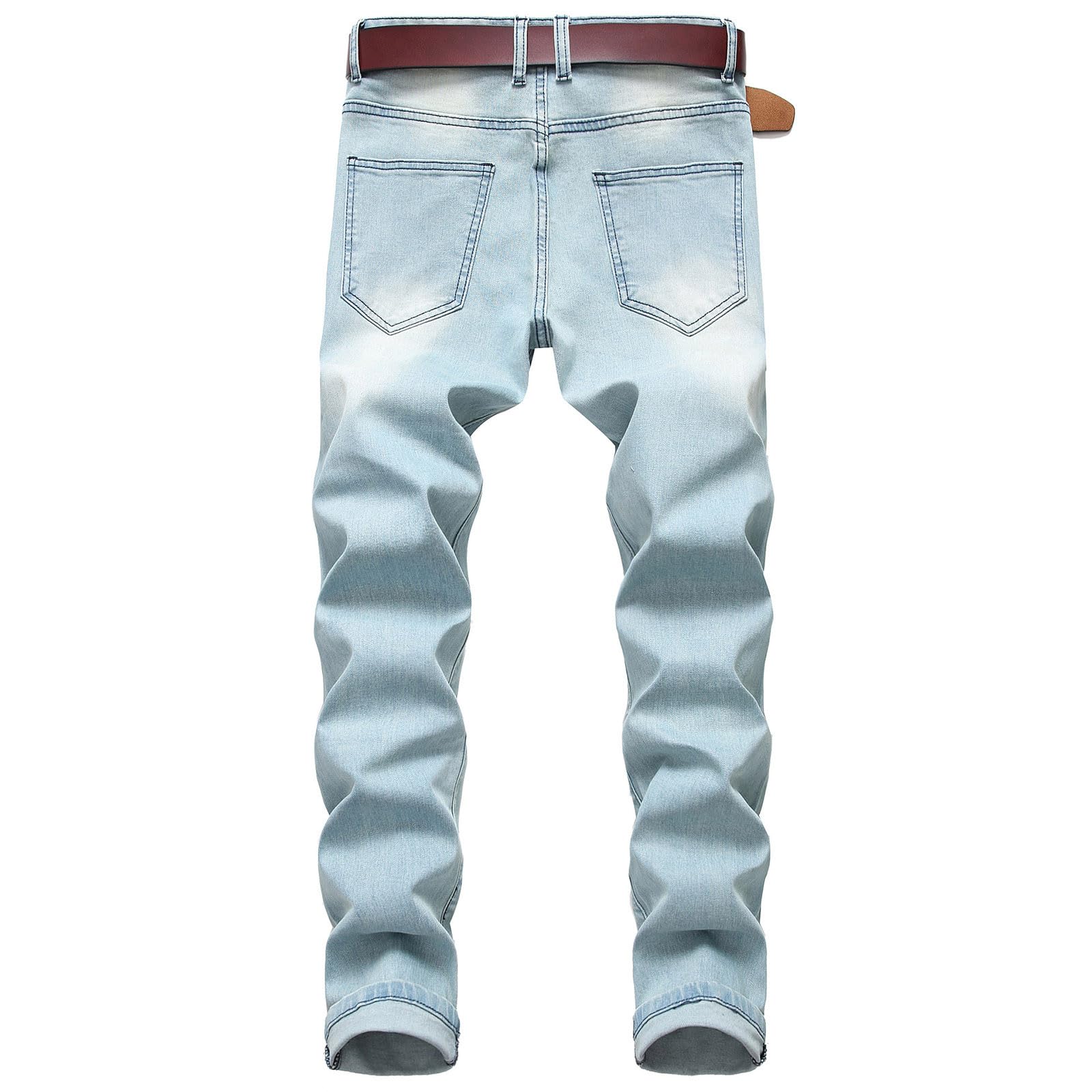 Jeans Uomo Slim Fit, Pantaloni Jeans Uomo con Ricamo Pentagramma Pantaloni in Denim Stretch Slim Fit vestibilità Regolare Jeans Neri Strappati Jeans Nero Streetwear Stile Y2k Pants Casual Versatile