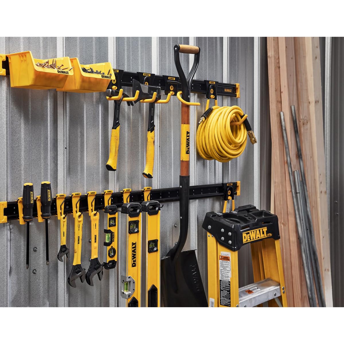DEWALT Système de rangement d'outils d'atelier – Rail métallique robuste de 122 cm pour van DXL, garage, atelier et sous-sol