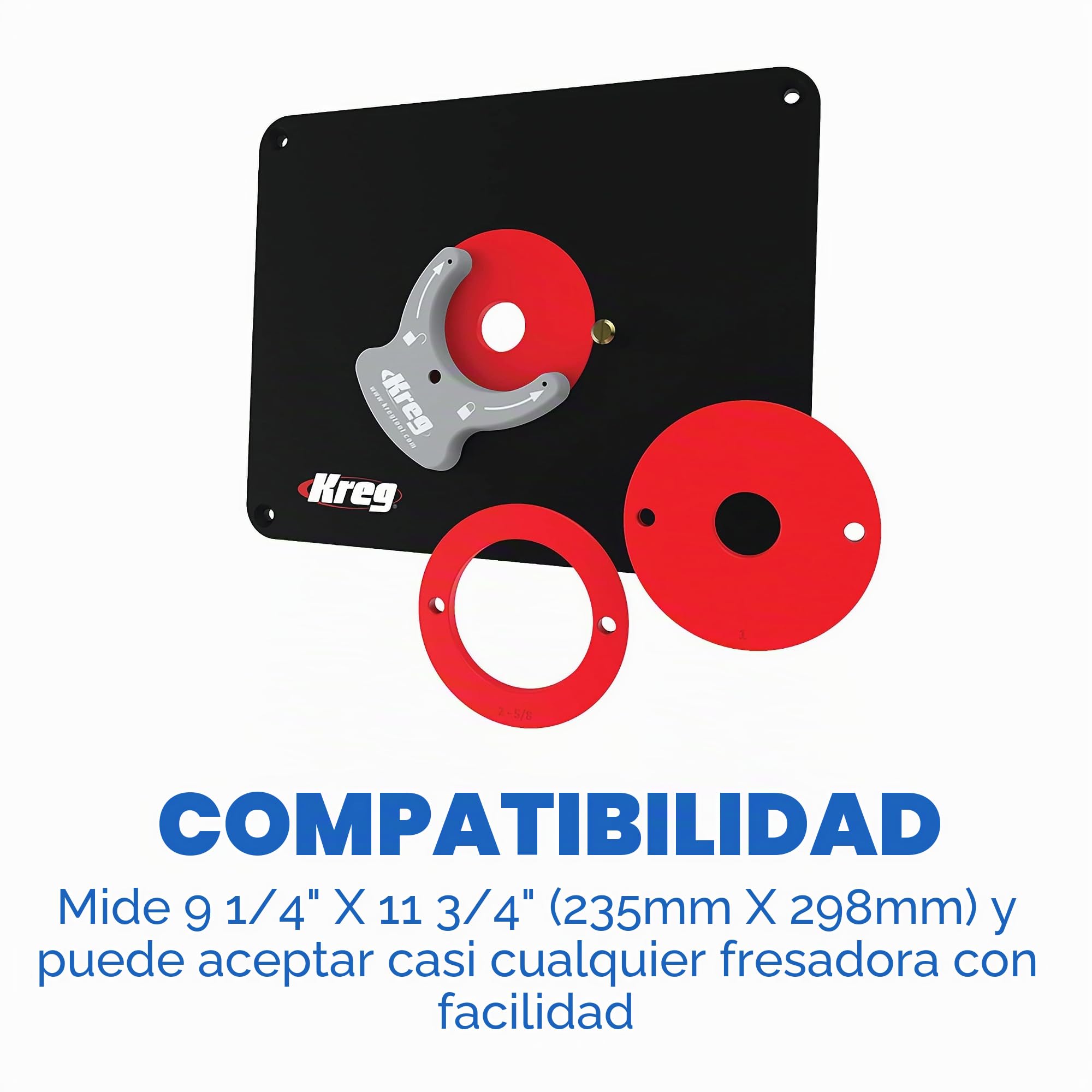 Kreg - Placa de inserción de mesa en blanco, para todos los enrutadores