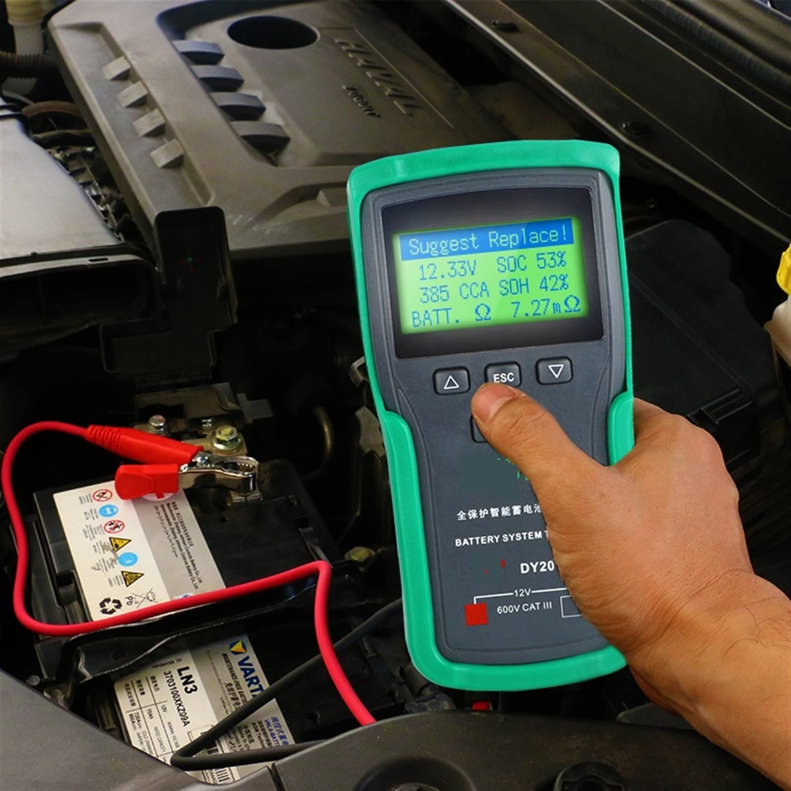 DY2015 12V. Strumenti del tester di carico automatico della batteria 100-170 0cca. Tester di caricamento Automotive Alternator Tester Digital Battery Analyzer