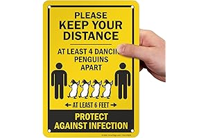 SmartSign 10 x 7 inch Social Distancing Sign: Please Keep Your Distance...