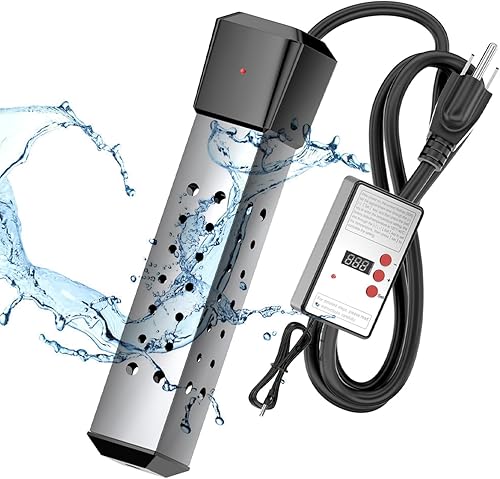 Miniatura 8 de Calentadores de agua portátiles de inmersión de 1000 W, calentador de tubo caliente con prevención de óxido de alta calidad de acero inoxidable 304