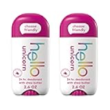 hello Unicorn Aluminum Free Deodorant for Women, Girls, Safe for Kids, Dermatologically tested, Natural Fragrance, 2 Pack