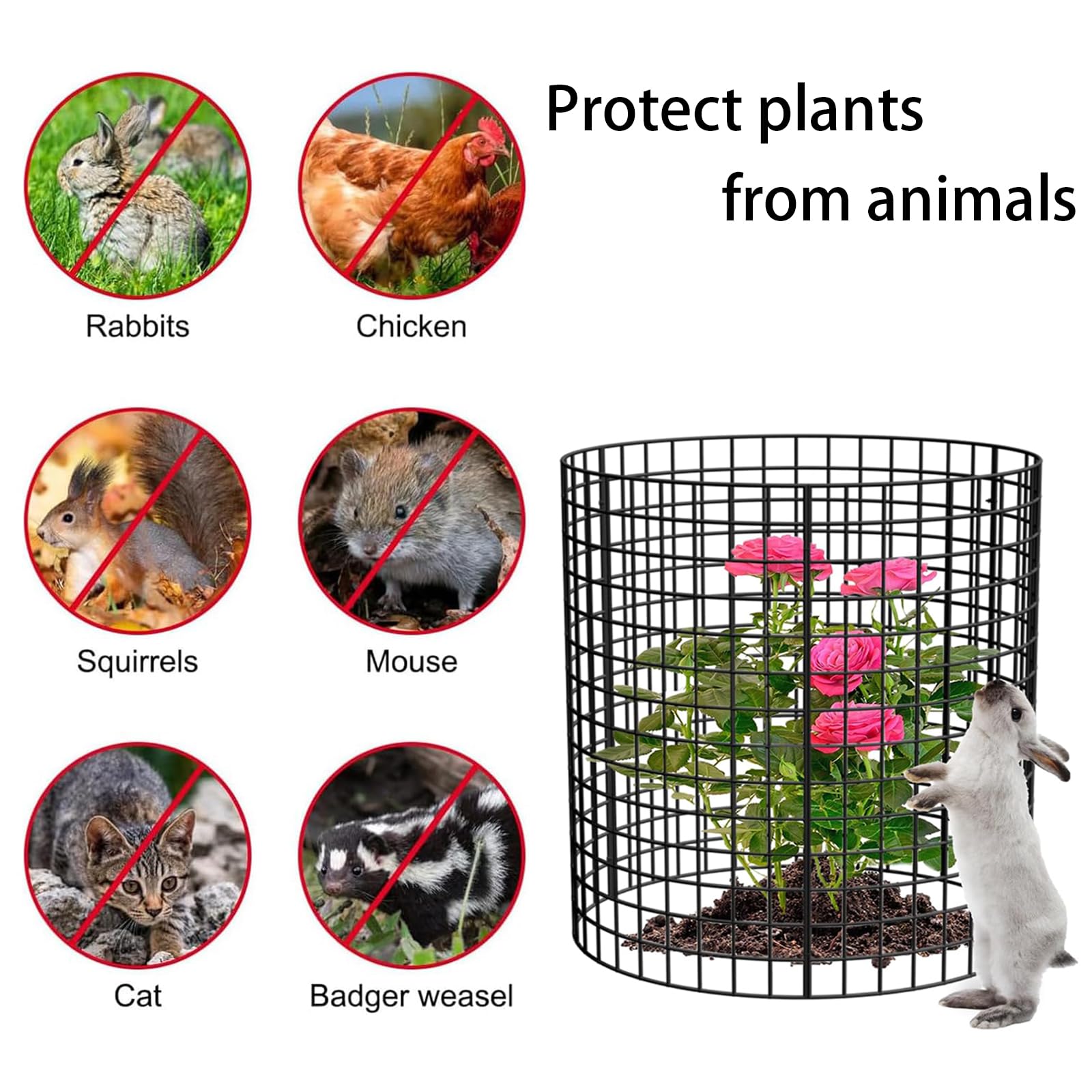 Animal Protect Plant Ca Pflanzenschutz aus Draht mit Erdspießen, Gartenabwehr zum Schutz von Pflanzen, Vetables vor Schädlingen, 42,8 x 33 cm, 10 Stück