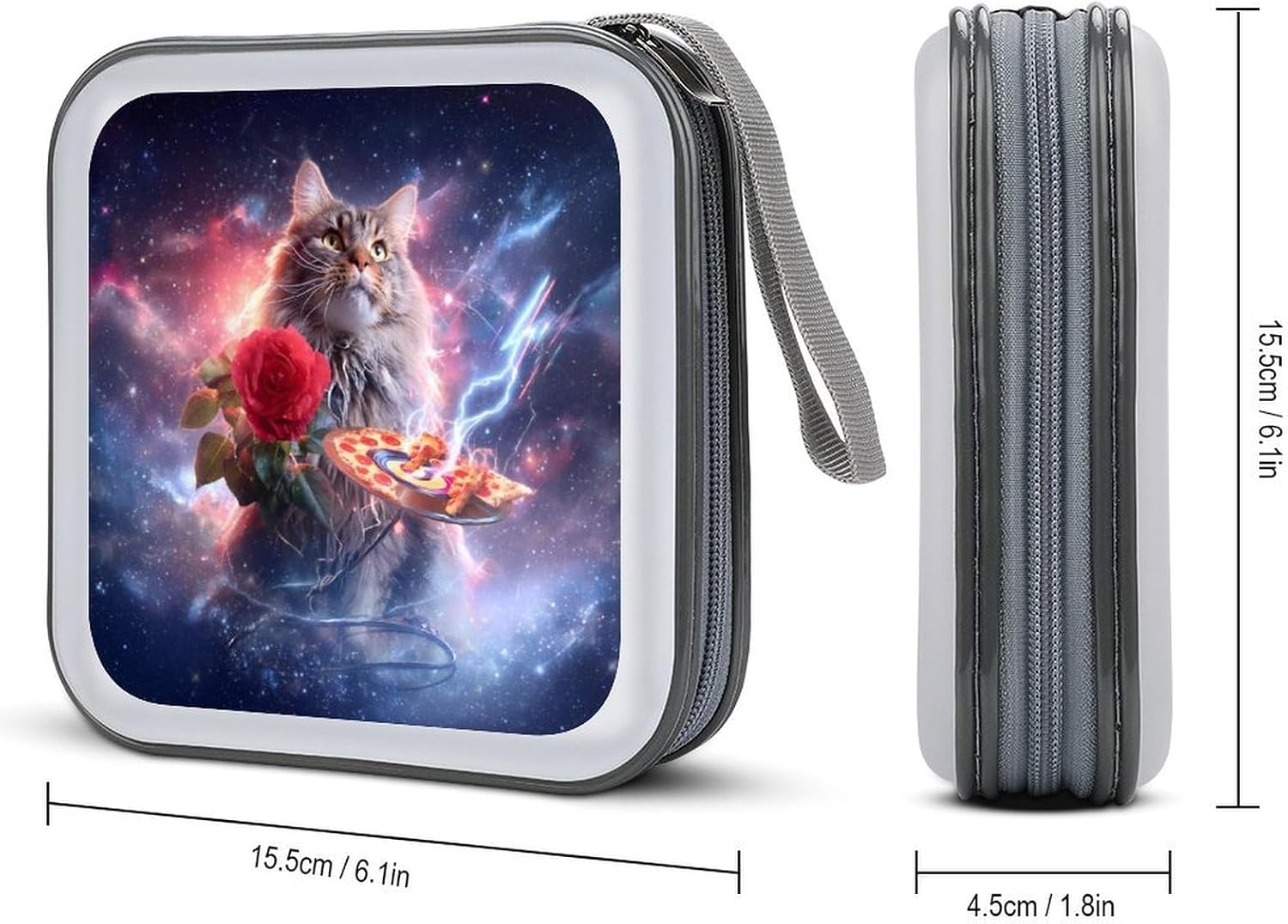 Galaxy Cat CD Case Portable DVD Holder Storage Organizer for Home Travel image 2