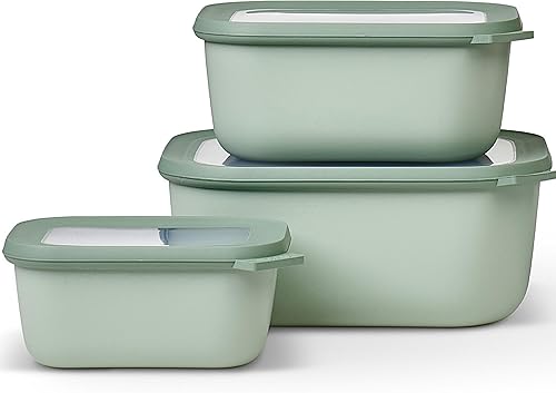 Miniatura 1 de Mepal - Multi Bowl Cirqula Rectangular 3 Partes  Caja de Almacenamiento de Alimentos con Tapa  Caja Hermética para Frigorífico y Microondas  16.9 fl