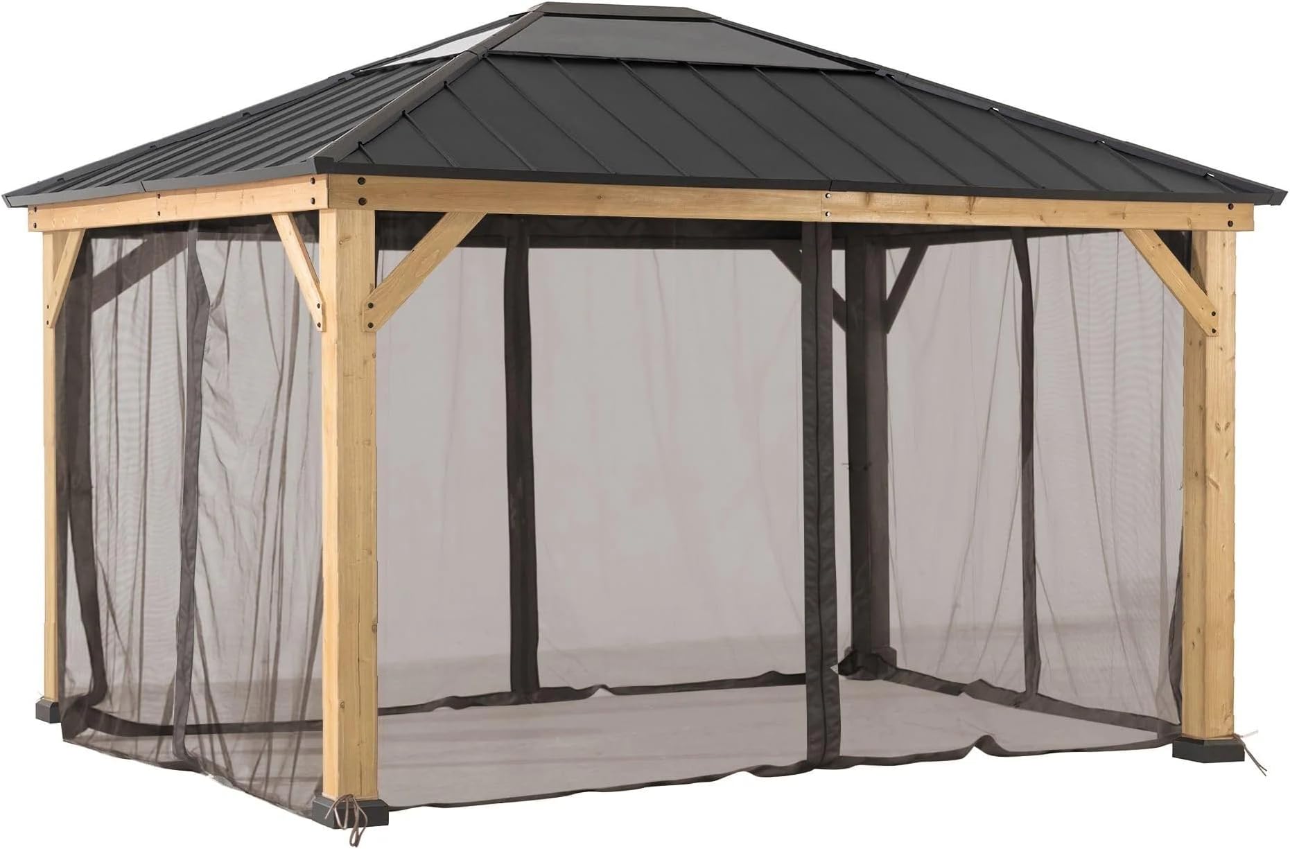SunjoyUniversal Curtains and Mosquito Netting forWood Gazebos