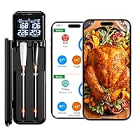 Vista 8 de Termómetro inalámbrico inteligente para carne, termómetro digital de cocina con sensores duales de alta precisión, sonda de cerámica resistente al
