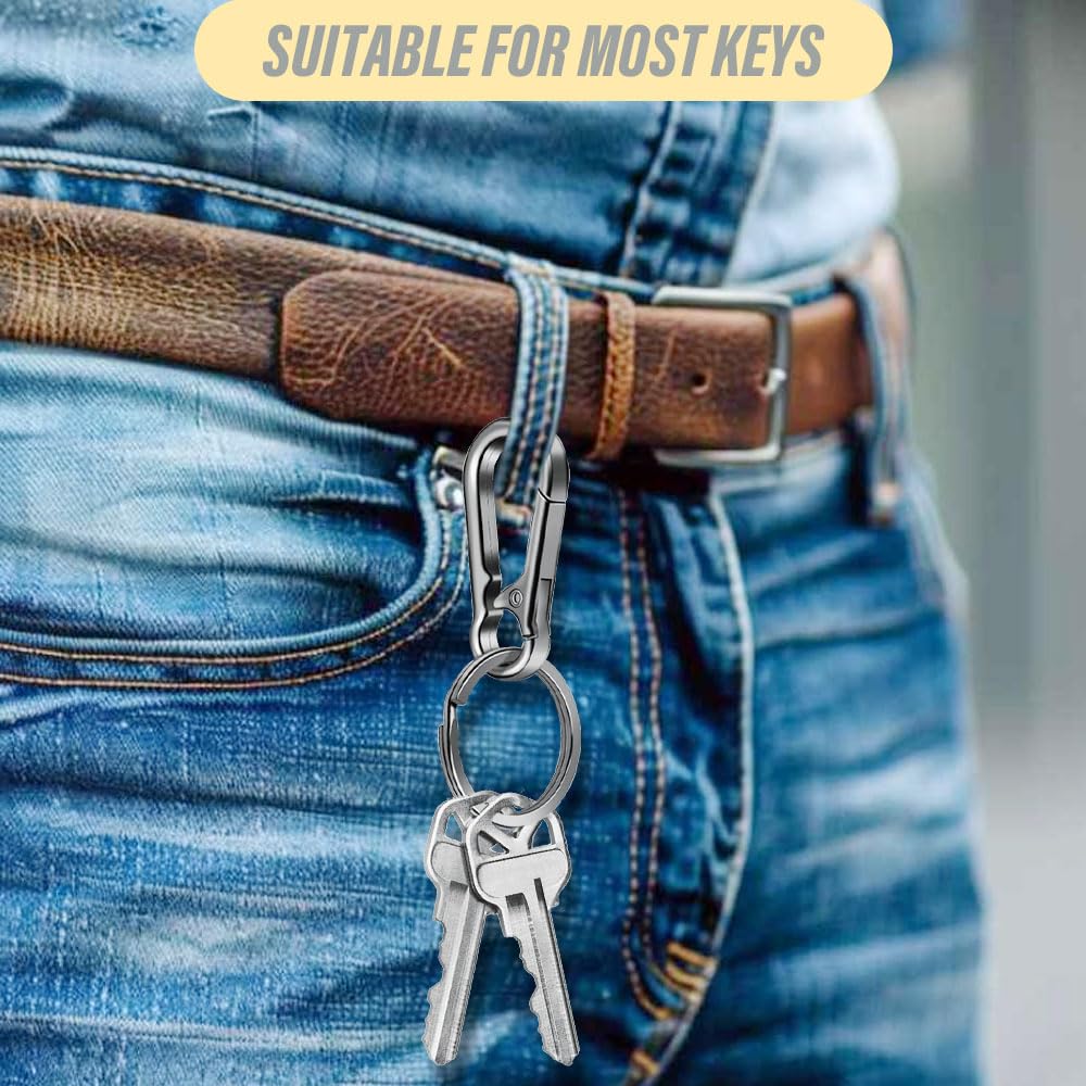 6 Moschettoni Portachiavi In Metallo - Gancio Resistente Per Zaini, Chiavi E Attrezzatura Outdoor - Foto 4