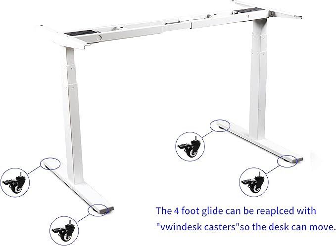 Base de Escritorio Eléctrico VWINDESK VJ201-S3, Altura Ajustable, Blanca miniatura 8