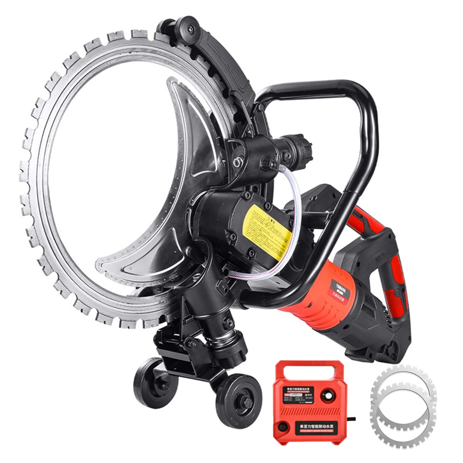 YXYLJOZ 16 Inch Concrete Circular Saw, 9500W Electric Wall Chaser with Water Fed Dust Suppression, 29cm Cutting Depth for Granite, Porcelain, Stone
