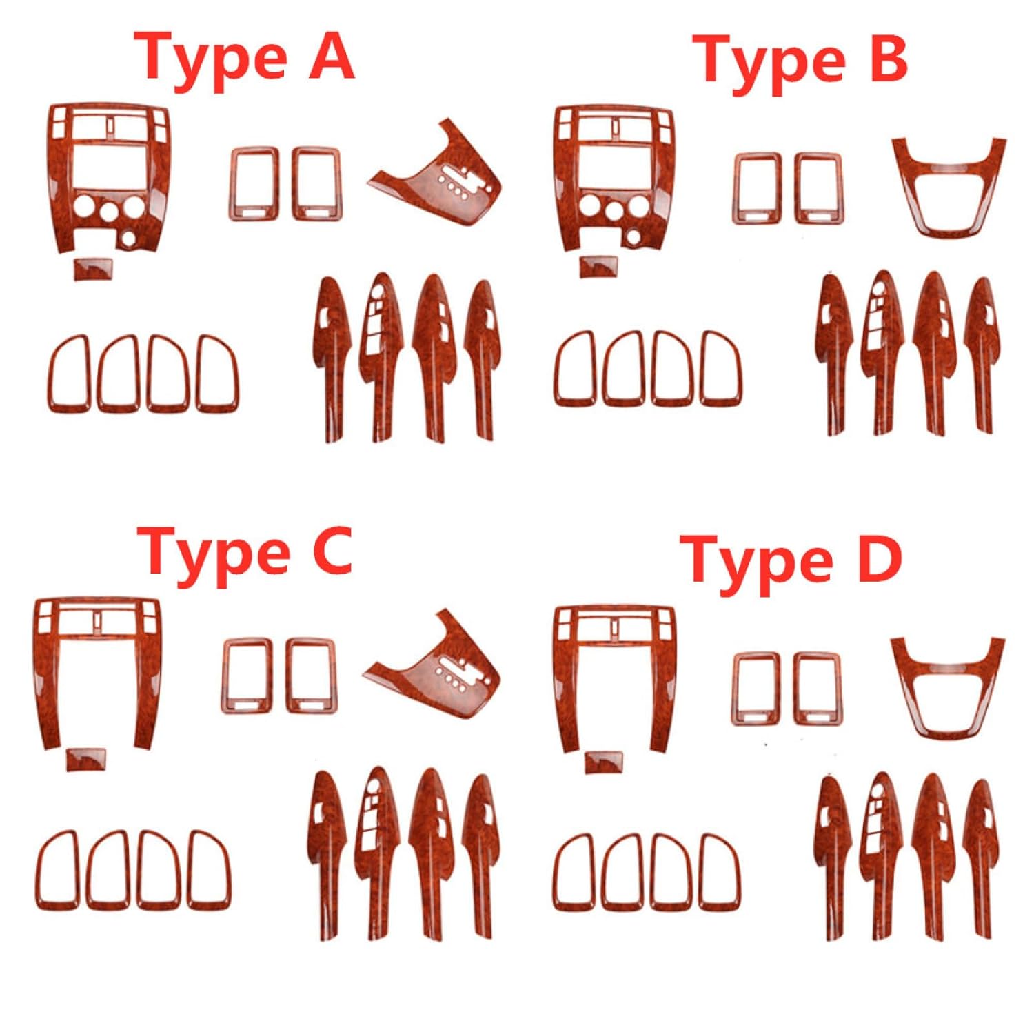 Compatible for Hyundai Tucson 2006-2014, 13pc/Set Car Window Lift Switch Trim Gear Shift Cover Car Interior Moldings Styling