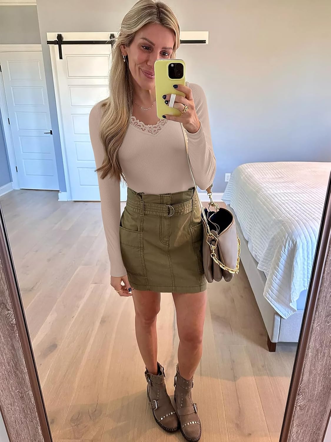 Long Sleeve Shirts for Women Lace V Neck Ribbed Fitted T-Shirt Dressy Business Casual Blouses 2026 Trendy Fall Tops - Image 9