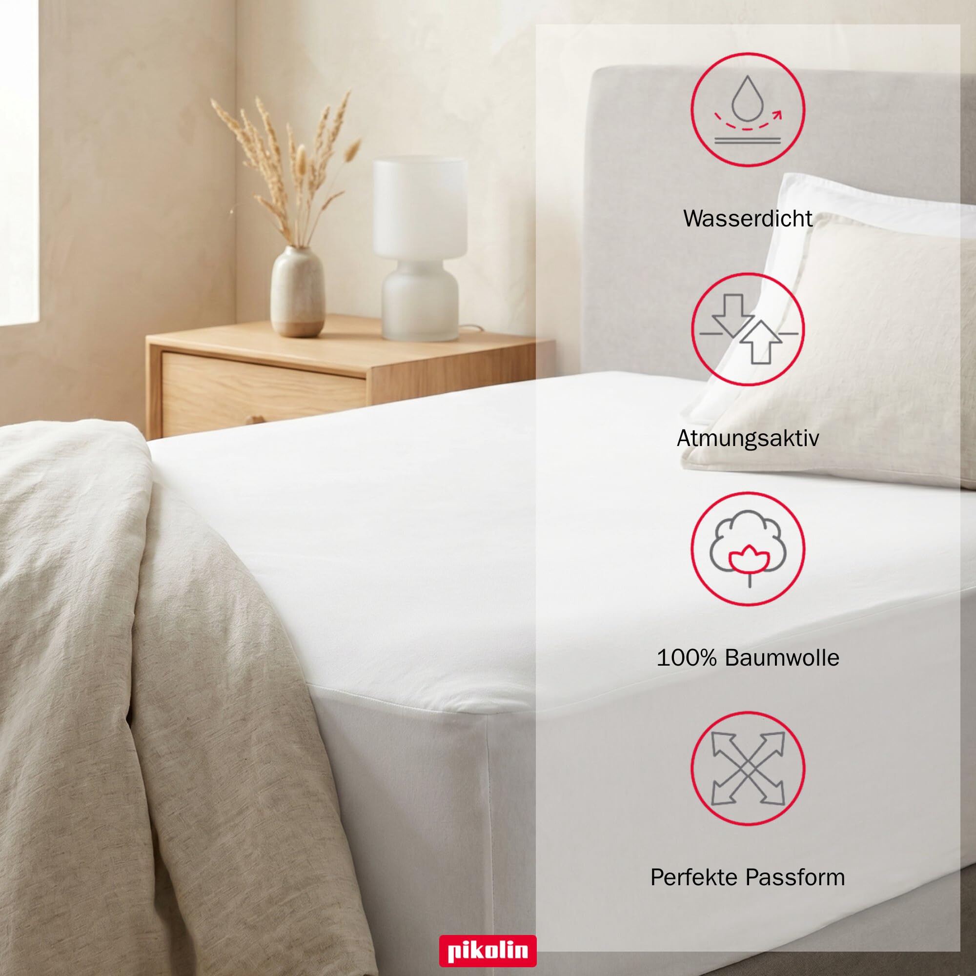 Pikolin Home - Anpassbares Betttuch aus 100 % Baumwolle, atmungsaktiv, langlebig und widerstandsfähig