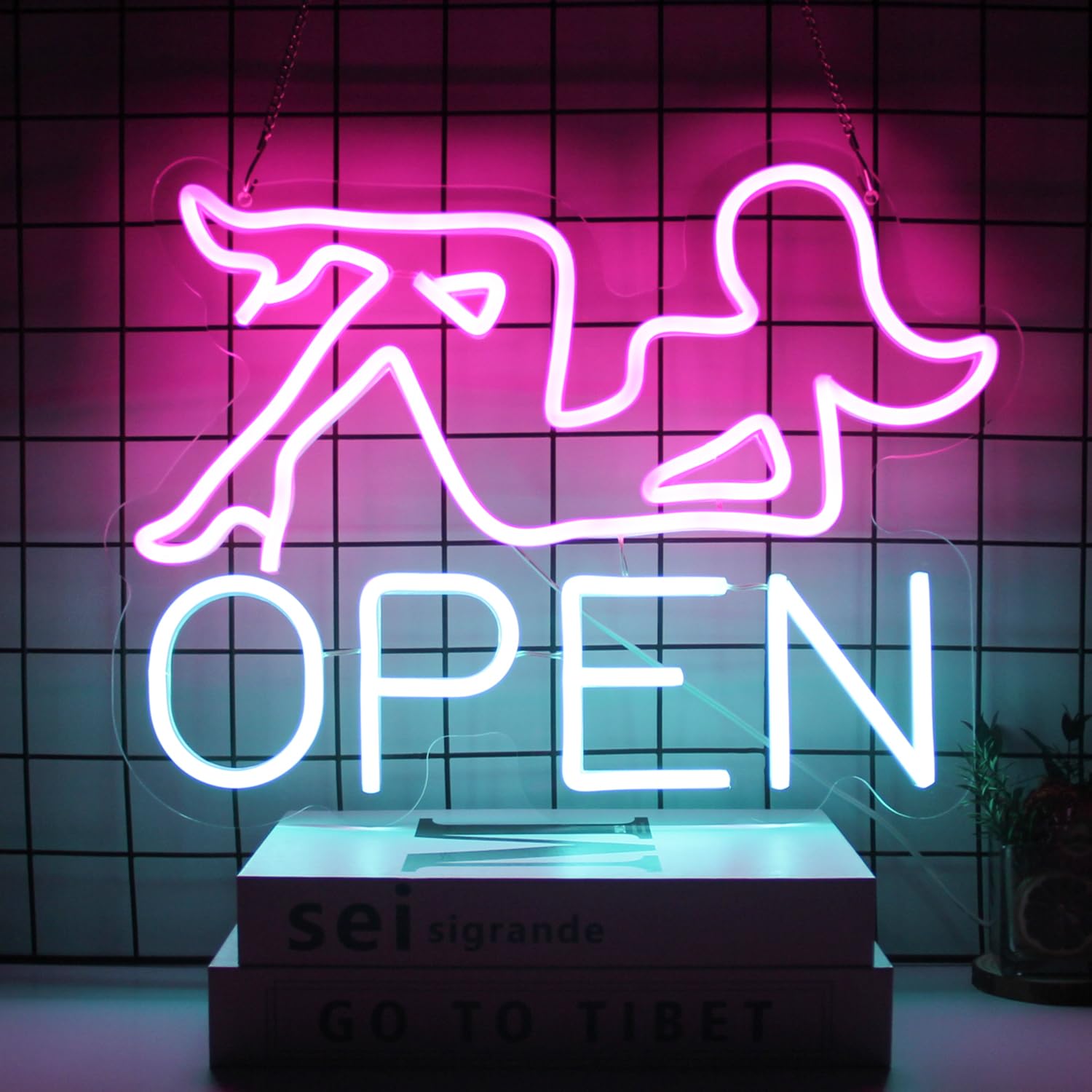 Open Neon Schild Bar LED Zeichen Pin Dame Leuchtreklame für Wanddekoration Dimmer Open Neonlicht Blaues Leuchtschild für Bar Restaurant Hotel Shop Club Deko Party Neon Sign