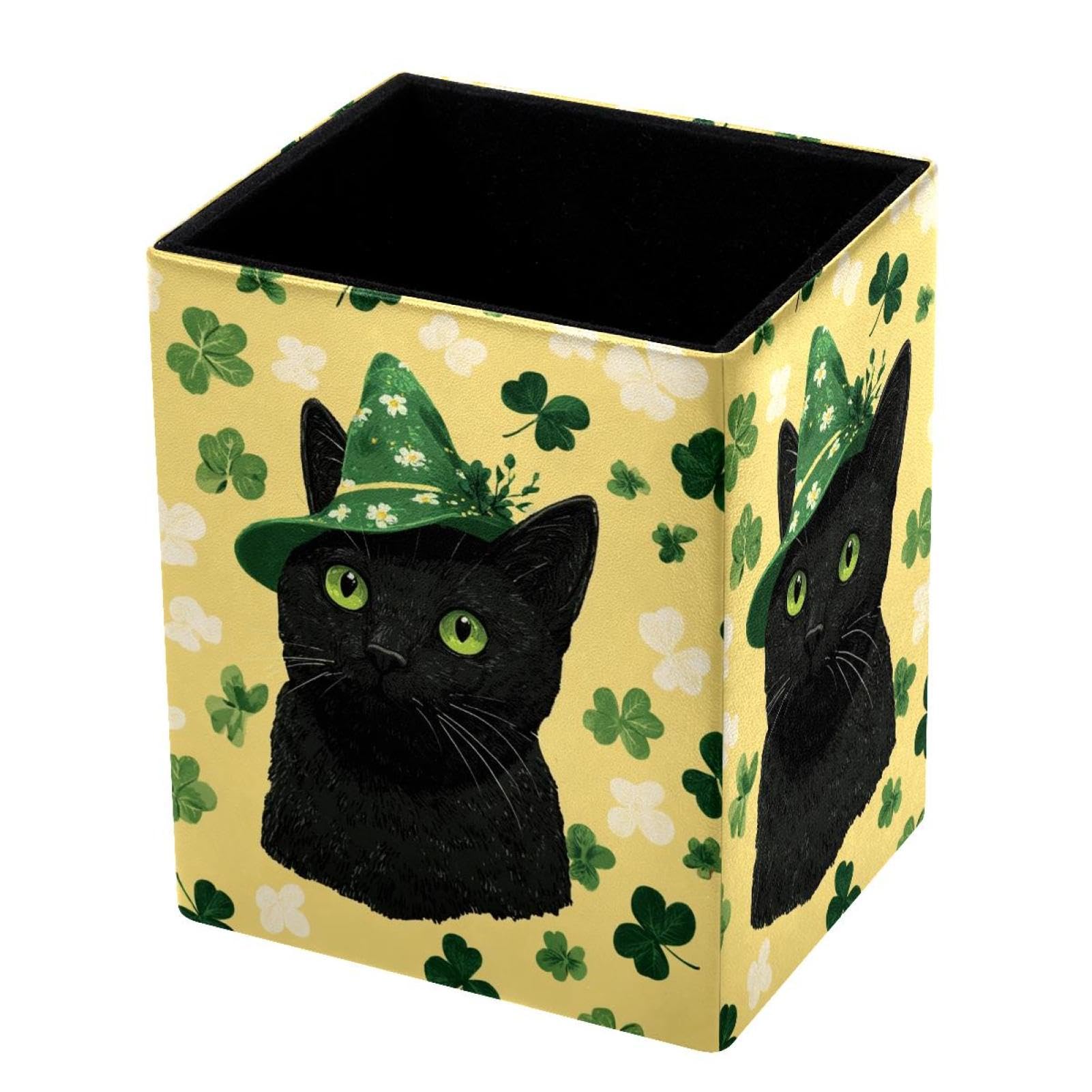 VAPOKF Pencil Holders for Desk, St. Patrick's Day Printed Pen Holders Pen Pot Makeup Brushes Storage Desktop Stationery Supplies Organiser for Home Office