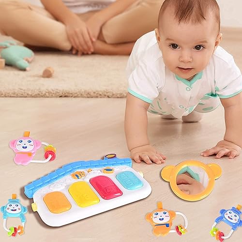 Miniatura 4 de Hoopeum Baby Play Mat Juguetes para 0-3-6-12 meses Actividad Jungle Gym Playmat Tummy Time Mat con Piano Bebé Recién Nacido Bebé Niños Niñas Musical