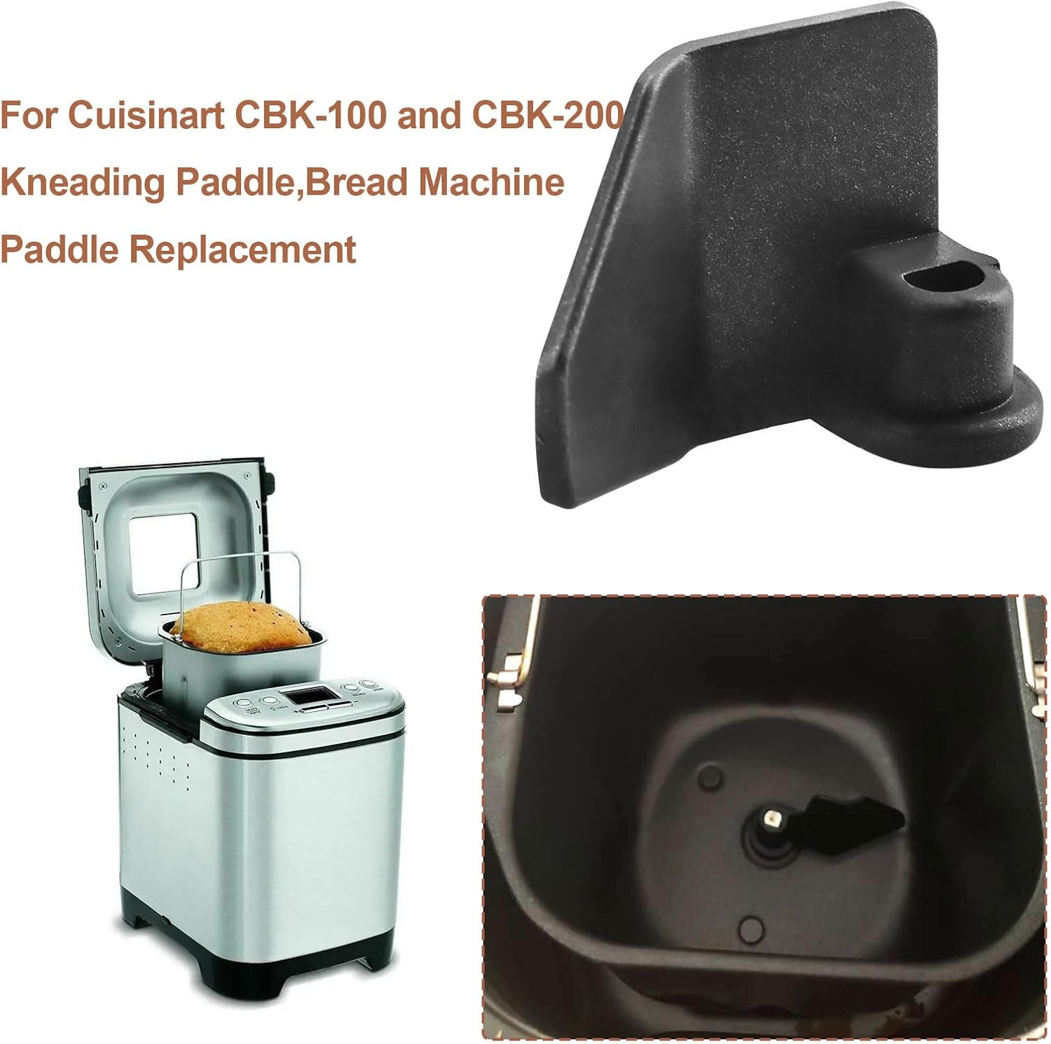 Bread Machine Kneading Paddle 86037 Fits for Cuisinart Bread Machine Maker BK-100 and CBK-200 (2 PCS)