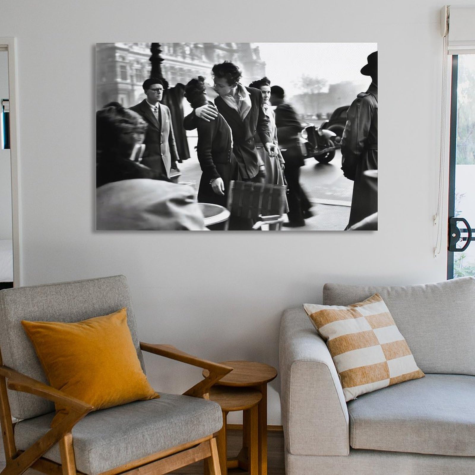 Amazon.co.jp: ロベールドアノー Robert Doisneau パリ 市庁舎前 キス