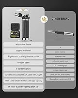 Vista 6 de RAVS Butane Soldering Iron Kit Cordless, 14-Piece Multi-Function Butane Torch Kit, Portable Brazing Torch with Adjustable Flame, Without Butane
