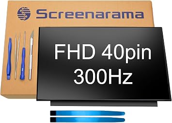 SCREENARAMA New Screen Replacement for Dell Alienware X17 R1 P48E P48E001 | 40pin 300Hz FHD Matte IPS 1920x1080 LCD LED Display with Tools and Tape