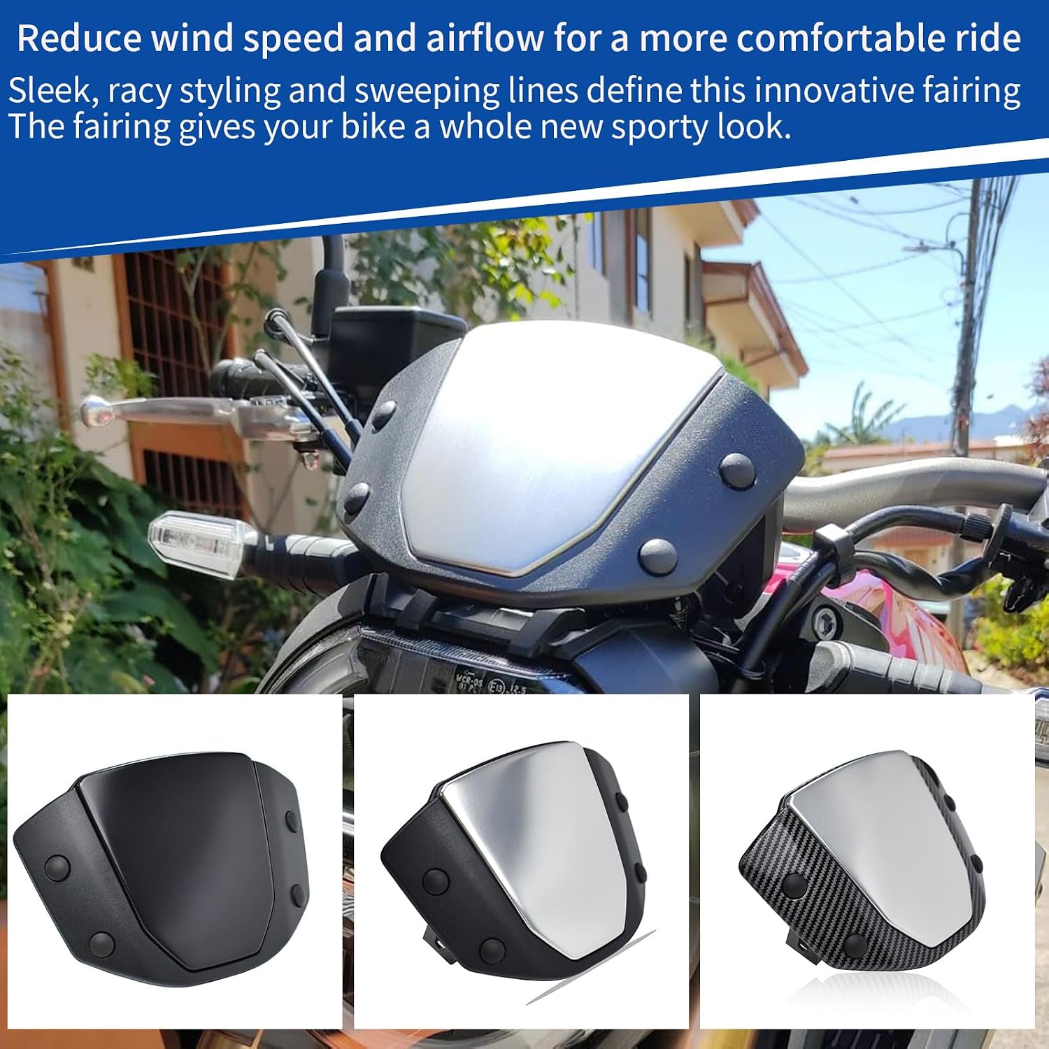Motorcycle Windscreen Windshield fit for Ho&nda CB650R 2019-2023 CB1000R 2018-2020 Front Sport Wind Deflector Fairing Protector Cover (Black)