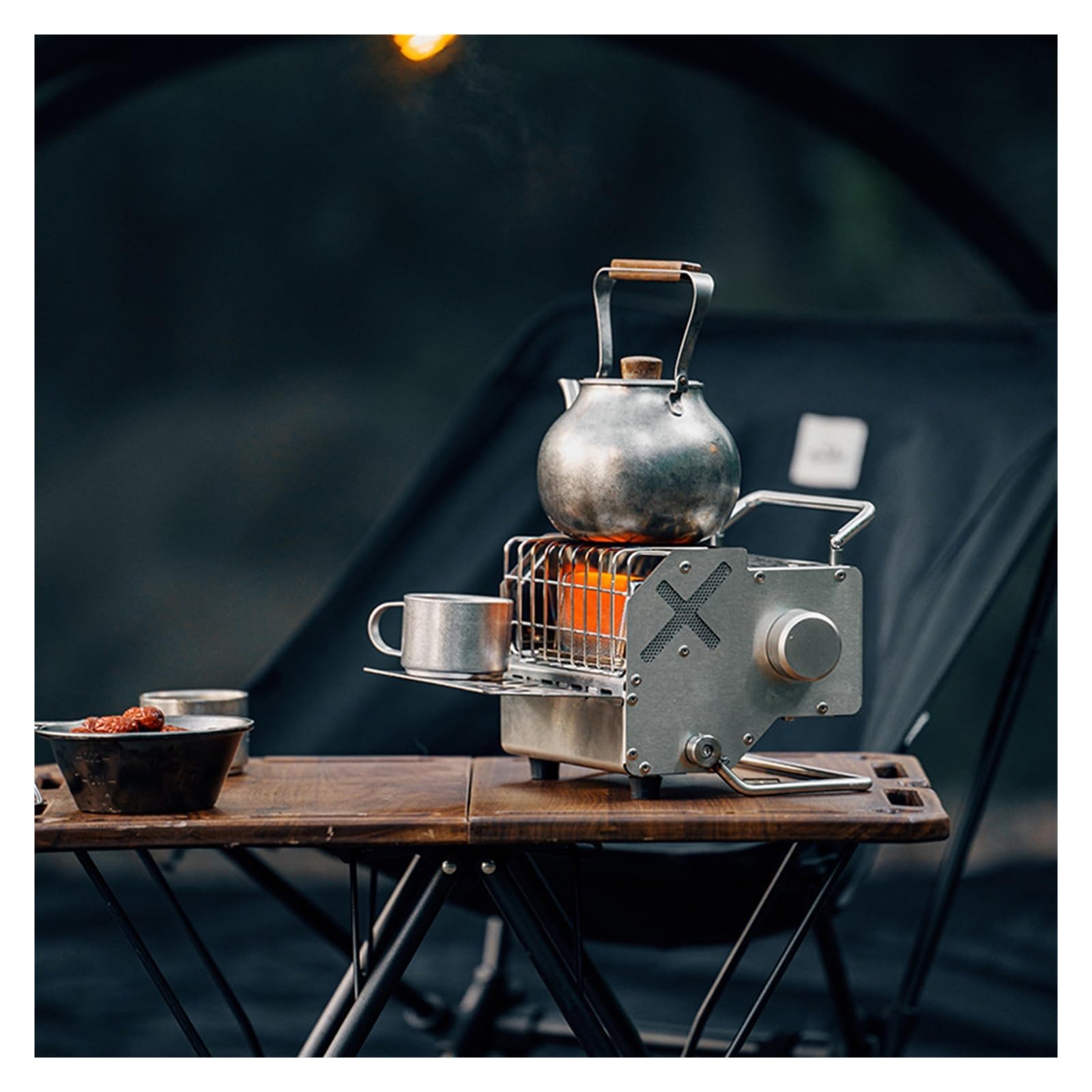 Brasero Exterieur Chauffage Portable for tentes de Camping Hivernales et Usage Domestique, idéal for Infuser Le thé