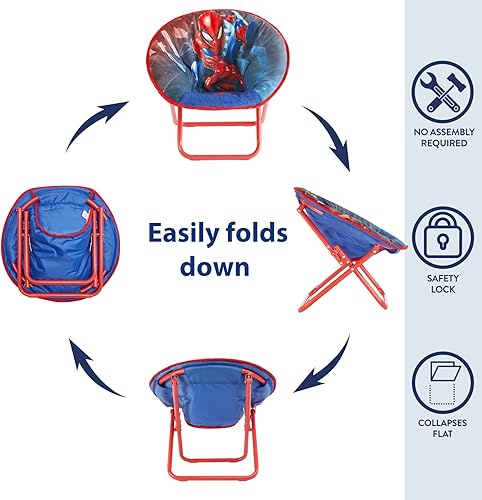 Miniatura 47 de Idea Nuova Paw Patrol Skye - Silla plegable Saucer™ de 19 pulgadas con marco de metal rosa, a partir de 3 años Avengers / Gris,Pistas de