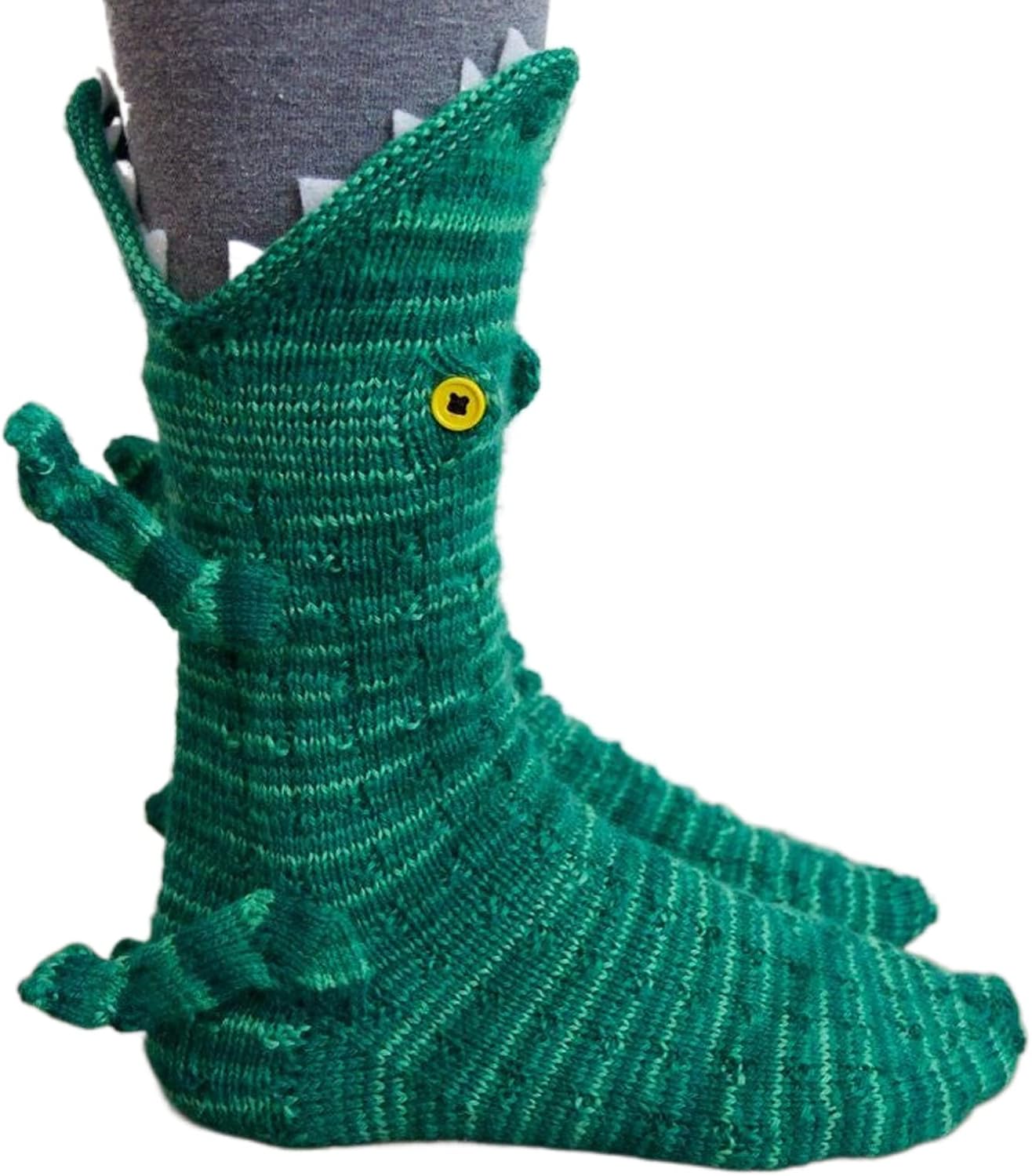 Owl's-Yard Novelty Animal Socks - Cute Knit Crocodile & Alligator Socks for Men & Women - Winter Warm Thick