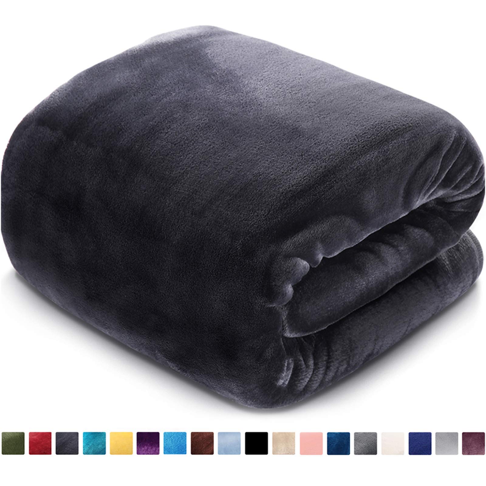 Fleece Blanket Queen Size Fuzzy Soft Plush Blanket 330GSM for All Season Spring Summer Autumn Throws for Couch Bed Sofa, 9...