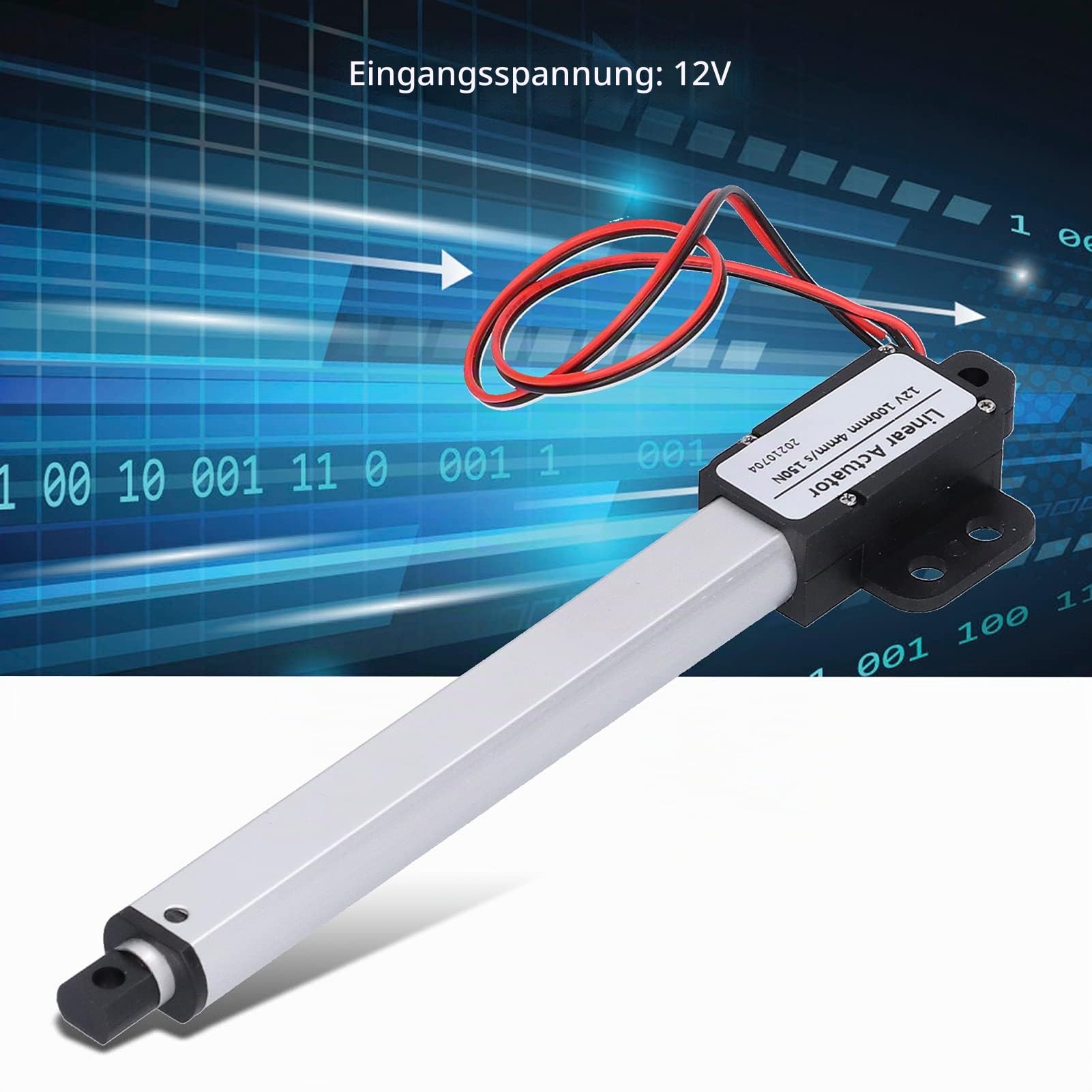 Elektrischer Linear Aktuator, 4 Hub 12V DC Mini Motion Actuator Klein, 12V Eingangs Spannung Low Noise Kurzschluss Schutz Elektrischer Micro Linear Aktuator für Fenster öffner (Hub 100mm-15mm/s-50N)