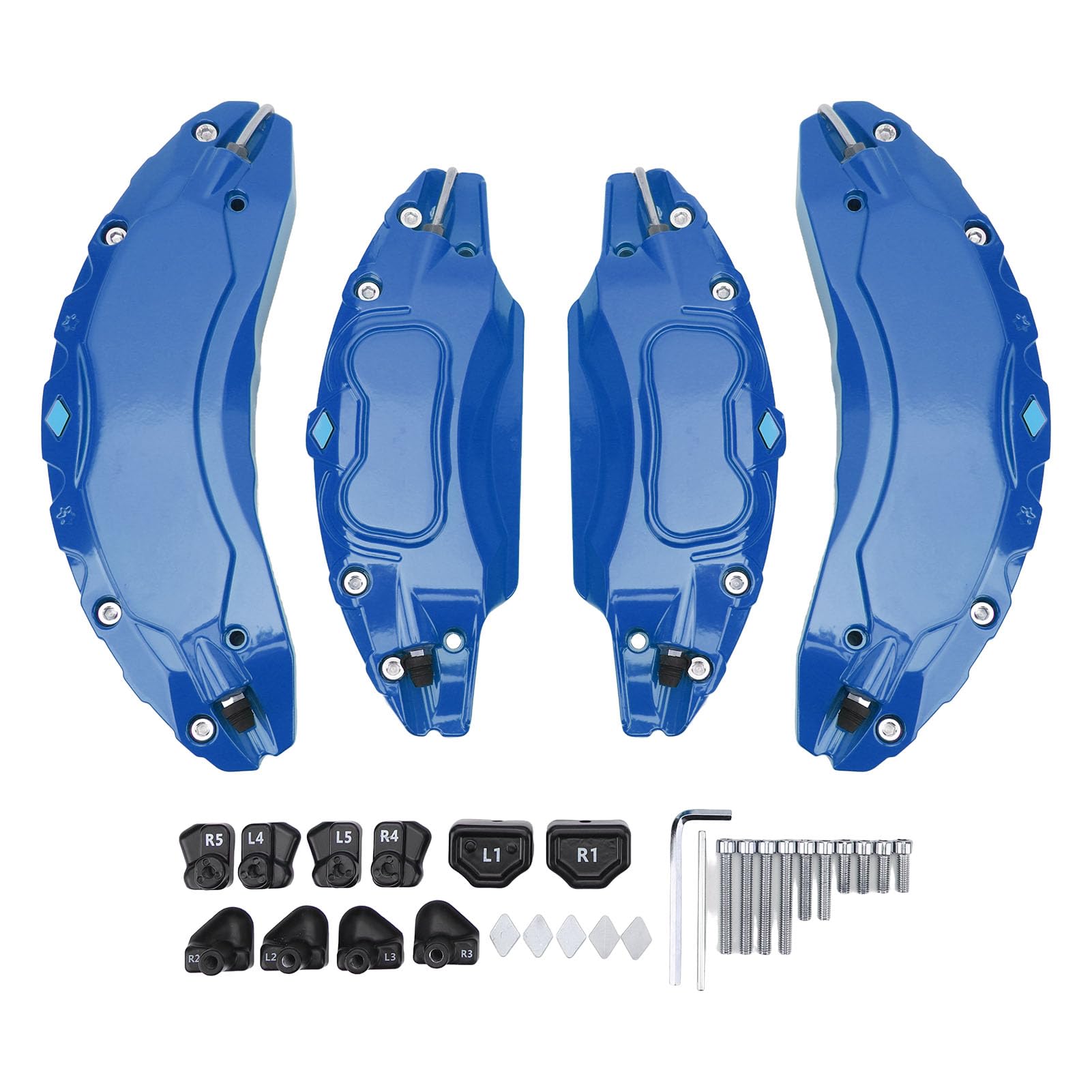 Dioche Copri Pinza per Auto in Lega di Alluminio per Ruota da 18 Pollici e 19 Pollici, Elegante Protezione per Pinza Freno, Facile da Installare (BLUE)