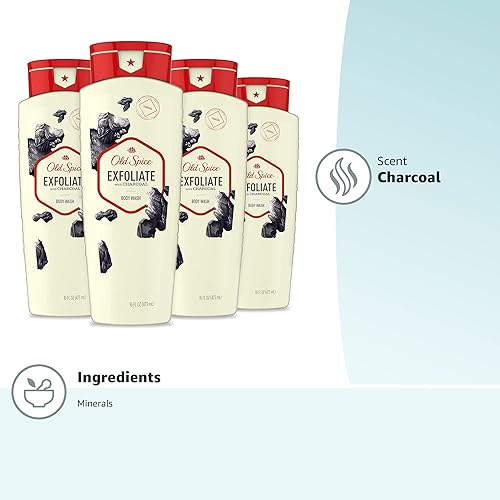 Miniatura 9 de Old Spice Gel de baño para hombres, exfoliante con aroma a carbón, 16 onzas líquidas (paquete de 4)